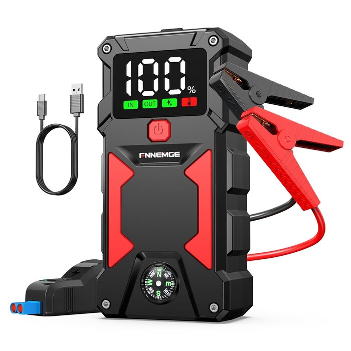 Powerbank Starthilfe 6000A/5000A: Зарядний пристрій для автомобіля 26800/24800mAh, 12V, USB Quick Charge 3.0, LED, EC-5, для бензинових та дизельних авто