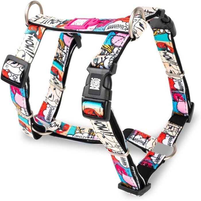 Нашийник для собак Max & Molly H-подібної форми, Ultrabequemes Geschirr Hund з неопрену для дуже маленьких собак, Little Monsters, з підкладкою, безпечний та ультралегкий - комфорт для вашого вірного компаньйона (M)