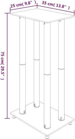 Підставка для колонок vidaXL, 2 шт., чорна, з антиковзкими ніжками, з міцного скла