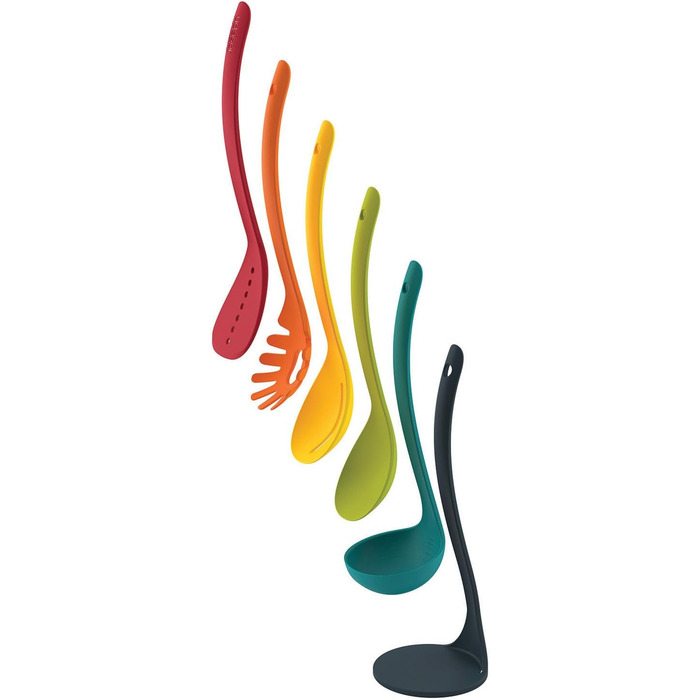 Набір кухонних аксесуарів Joseph Joseph Nest 5 шт. з магнітною підставкою, чорний/нержавіюча сталь, 30 см