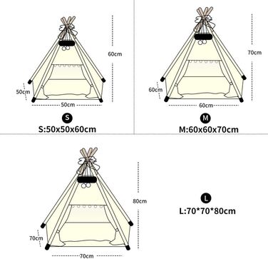 Зручне собаче намет Tipi з плюшевим матрацом, 50x50x60 см, темно-сірий
