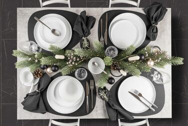 Набір посуду SÄNGER Marlo: 24 елементи, білий, для 6 осіб. Тарілки для десерту, обідні тарілки, миски, тарілки для мюслі з порцеляни. Сучасний дизайн, PREMIUM COLLECTION