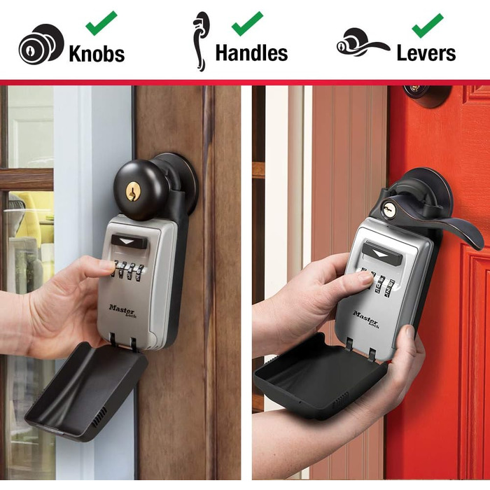 Master Lock 5415D Heavy Duty Key Lock Box - Zinc Wall Mount, Durable Adjustable Shackle