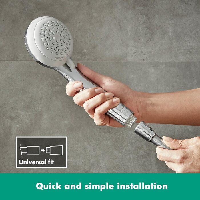 hansgrohe Crometta 85 - Showerhead, Hand Shower with Showerhead, Showerhead with Anti-limescale Function, Chrome, 28563000 (1 Spray Pattern with Water-Saving Function)