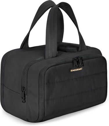 BAGSMART Косметичка для подорожей, чорна - велика, легка, органайзер для косметики та аксесуарів
