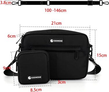 Сумка для ласощів для собак COOWONE, водонепроникна, з інтегрованим диспенсером для відходів, регульована через плече (Чорна)