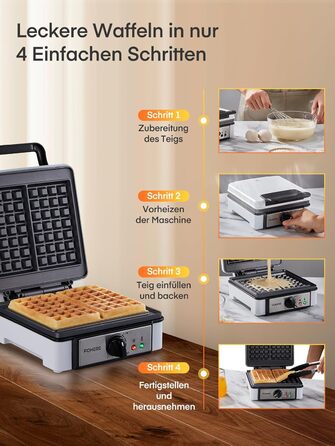 Електричний вафельниця FOHERE 2 шт. | 1200 Вт | Вафельниця, гриль для сендвічів, тостер | Антипригарне покриття