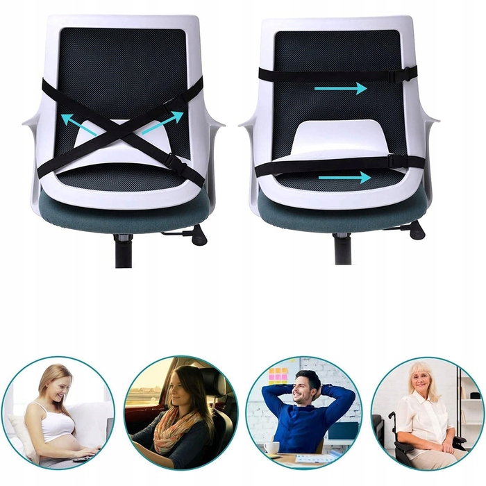 Ортопедична охолоджуюча подушка під поперек для офісу, авто та дому