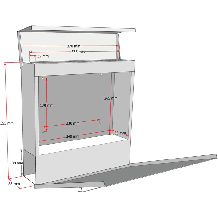 Поштовий ящик Metzler Thobe з нержавіючої сталі, з відділенням для преси та іменним табличкою