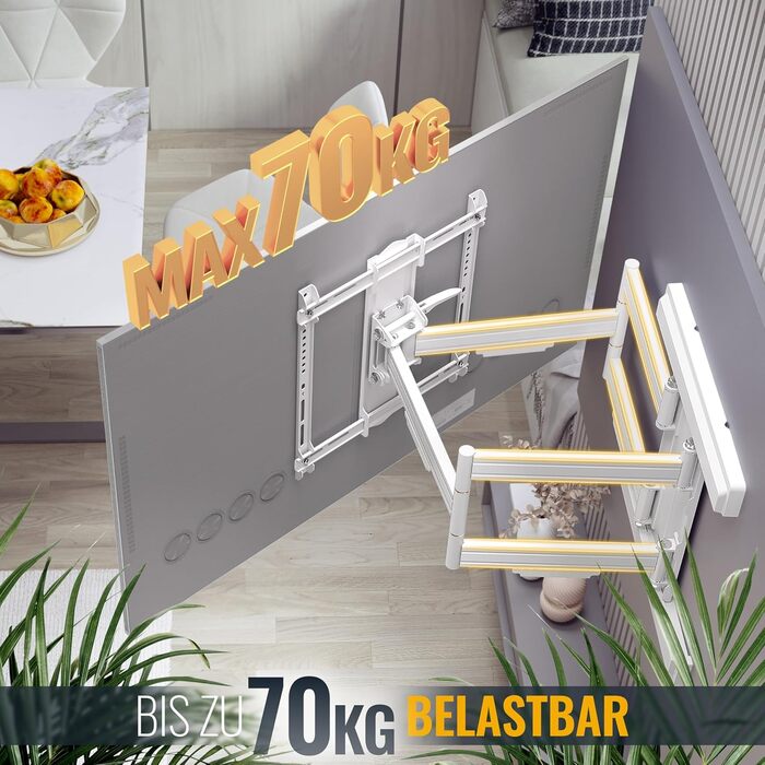 Кріплення для телевізора RICOO S9564: універсальний настінний тримач для телевізорів 40-85 дюймів (VESA 600x400, до 45 кг) з можливістю повороту та нахилу