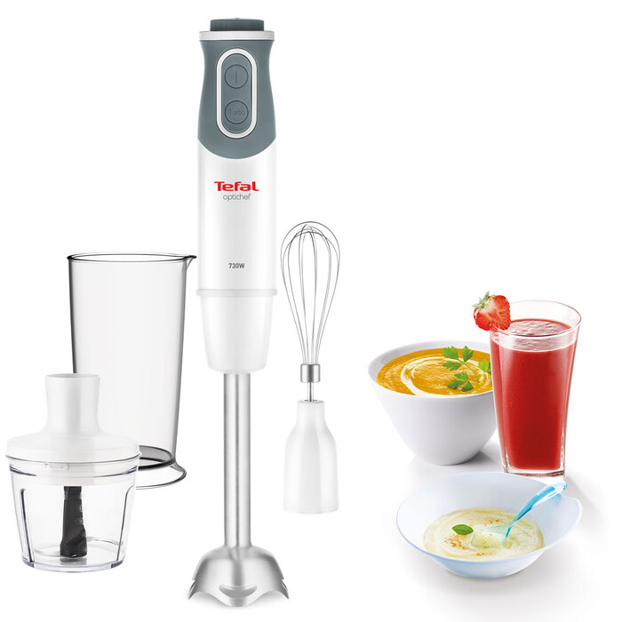 Ручний блендер Tefal Optichef 3в1, 800 Вт, білий