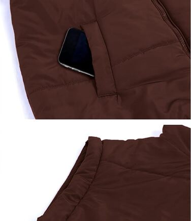 Жіноча пухова жилетка Ainangua з коміром-стійкою, блискавкою, без рукавів, тепла, з утеплювачем, для зими, легка куртка/манто (M, Коричневий)