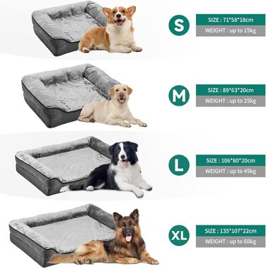 Крісло-ліжко для собак середніх порід YITAHOME, 51x48 см, ортопедичне, знімний чохол, чорне