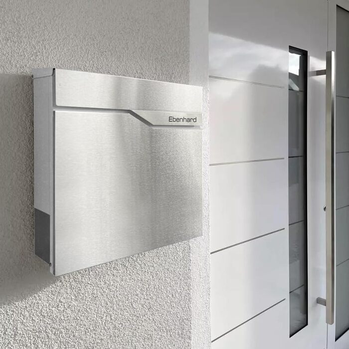 Поштова скринька Metzler® антрацит з газетницею та іменним шильдиком RAL 7016, вулична, з нержавіючої сталі, стійка до корозії та погодних умов, 37x37x10.5 см