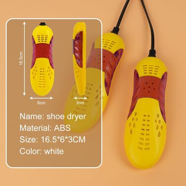 Електричний сушильник для взуття Flintronic: сушильник для черевиків, рукавичок, шкарпеток. Білий (жовтий)