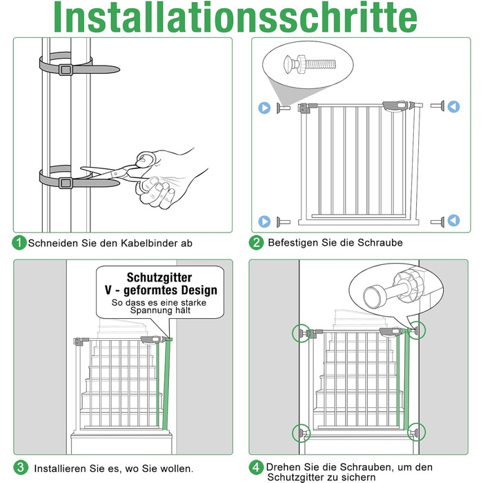 Захист для сходів HENGMEI: сітка для дитячої безпеки на двері, без свердління, 75-85 см, автоматичне закриття, металева сітка, чорний колір