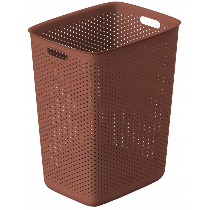 Кошик для білизни з кришкою, 60 л, перфорований, компактний, для ванної кімнати