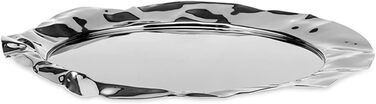 Alessi 90039 Round Tray, Stainless Steel, Silver, 7 x 44.5 x 14.5 cm, Units, 1.0