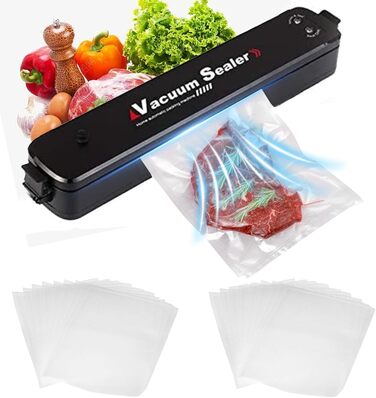 Вакуумний пакувальник Idudu: для продуктів, м'яса, овочів та фруктів. 8 шт. пакетів 25x17 см.