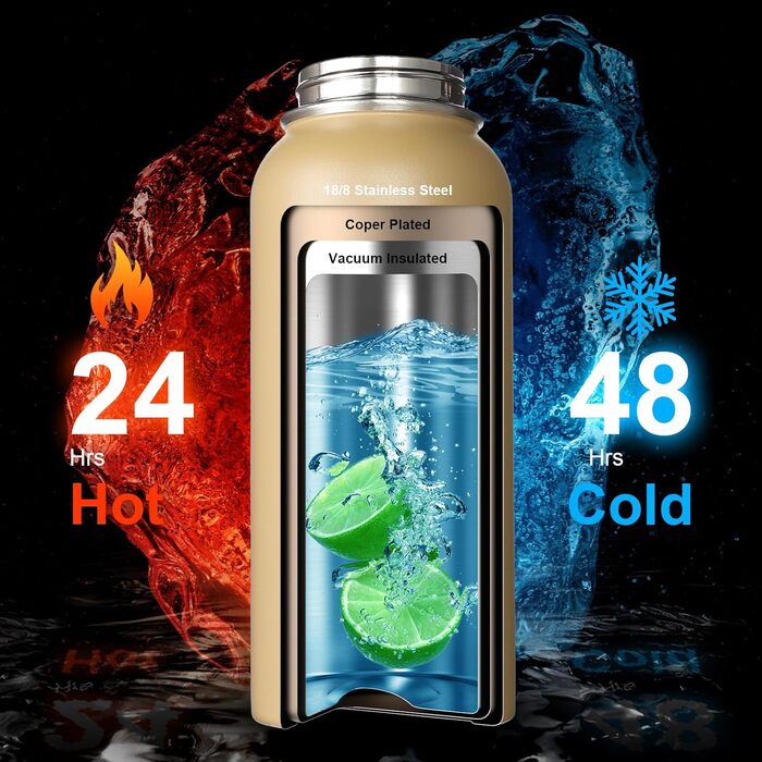 OneTigris Stainless Steel Water Bottle, 0.9L High Capacity, Insulated Sports Bottle for Cycling, Camping, Yoga, Gym, Softair, 32oz (Camo)