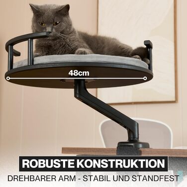 Килимок для котів LEVI | Платформа для котів | 2 ліжка | Для столу та підвіконня | Міцний, сучасний дизайн, сірий | Corduroy