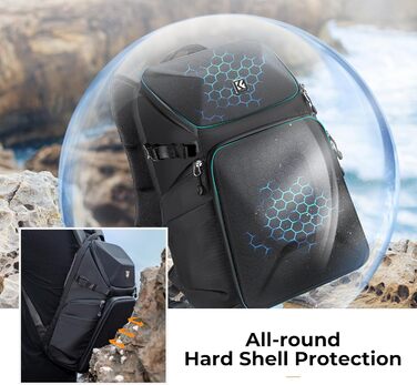 Рюкзак для камери K&F Concept: водонепроникний фоторюкзак для DSLR/зеркальних камер (20L, чорний)