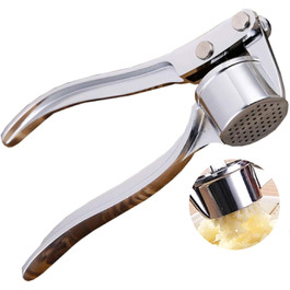 Stainless Steel Garlic Press for Kitchen - Heavy Duty Garlic Crusher