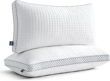 BedStory Pillows 40x80, Adjustable Fiber Filling Pillows with Zipper, Hotel Pillows 2-Pack of 950g x 2 Microfiber, Washable Neck Pillow for Allergy Sufferers, Side Sleepers and Back Sleepers 40x80cm