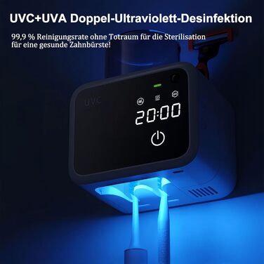 Утримувач для зубних щіток Maxspace з UV-стерилізатором, сушкою та таймером (білий)