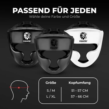 FIGHTR® Adjustable Headguard - Premium Boxing Helmet for Sparring | MMA, Muay Thai, Kickboxing & Combat Sports (L-XL, Black)