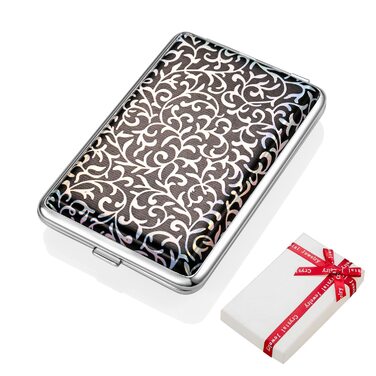 Чохол для сигарет з екошкіри, метал, червоний, для 12 сигарет, з гумкою, стильний, тонкий, для жінок/чоловіків