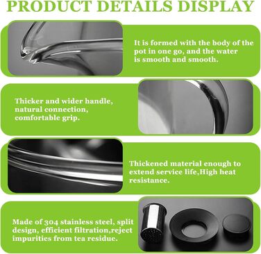 Скляний чайник Teekanne з ситом з боросилікатного скла, 1.5 л, термостійкий заварник для листового чаю з кришкою