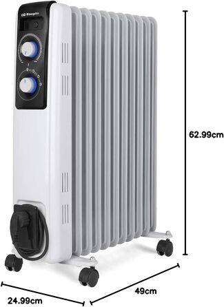 Радіатор масляний Orbegozo RF 2500, 2500 Вт, білий, модульна конструкція з 11 елементів