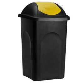 Сміттєвий бак Stefanplast з гойдальним кришкою, 60 літрів (чорний/жовтий)