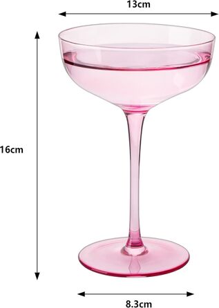 Набір келихів для шампанського та коктейлів Martini 200 мл (4 шт) рожевого кольору - ідеальний подарунок на День Святого Валентина