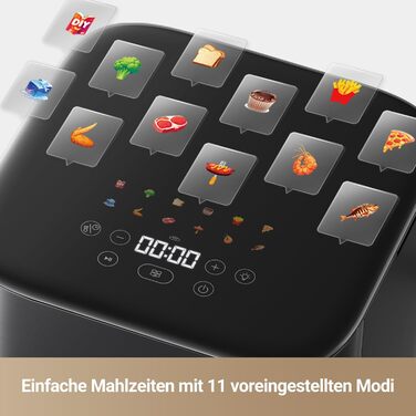 Фритюрниця аерофрі Mova AeroChef FD10 Pro, 6 літрів, з металевим корпусом