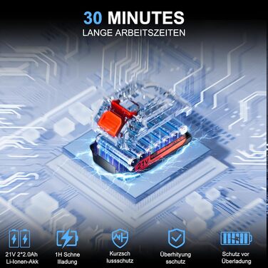 Акумуляторна міні-пилка Olubfdh 4000mAh, 6 дюймів, з автоматичним змащенням, 2 акумулятори 2000mAh, для стрижки гілок та дерева