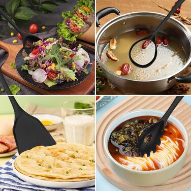 Набір кухонних аксесуарів Maxentico (18 шт.): лопатки, ложки, інструменти для приготування їжі. Силіконовий кухонний інвентар.