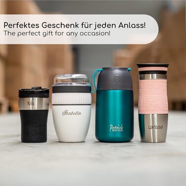 Термокружка Milu 370/450 мл з нержавіючої сталі, ізольована, для кави, з гравіюванням, 100% захист від протікання