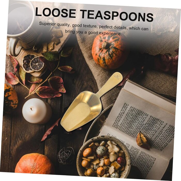 Cabilock 6-Piece Brass Scoop Spoons, Small Brass Shovels, Bath Salt Scoop, Bean Accessories, Glass Bathroom Counter Organizer, Mini Accessories, Individual Popcorn Measuring Cups, Scoop