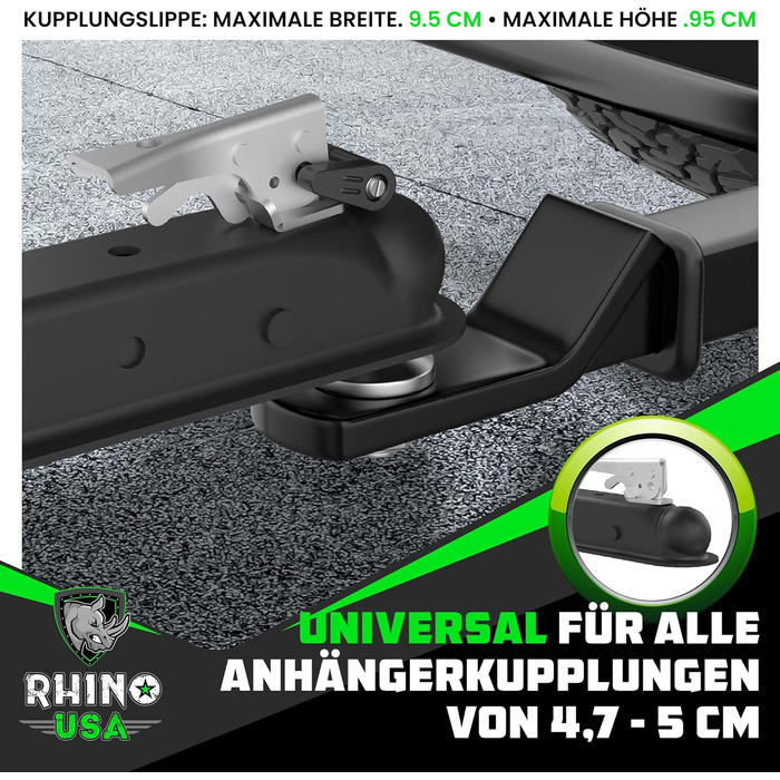 Rhino USA замок для причепа 51мм – посилений сталевий протиугінний комплект для причепів, автодомів, човнів