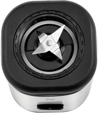Блендер WMF Kult X Mix & Go Mini - електричний стаціонарний блендер з пляшкою 600мл, срібно-чорний