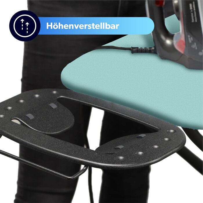 KADAX Ironing Board, 120x38 cm Folding Ironing Table, Height-Adjustable Steam Ironing Table, Steam Ironing Board with Non-Slip Feet, Table with 8mm Foam Padding (Mint)