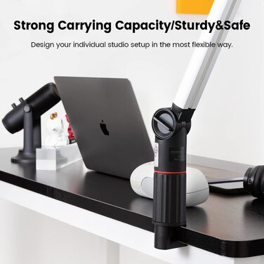 Підставка для мікрофона THRONMAX S5, гальген-тип, регульована, поворотна на 360°, срібна