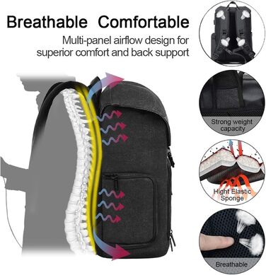 Сумка-рюкзак для камери Cwatcun: професійна, водонепроникна, для Canon, Nikon, Sony, Pentax, з відділенням для ноутбука 15.6