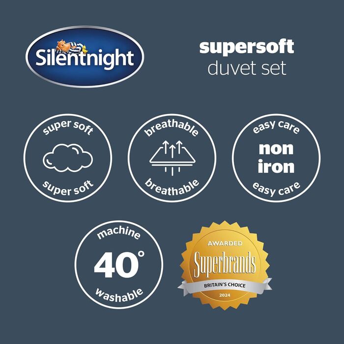 Комплект постільної білизни Silentnight Superweiches: м'який, комфортний, стильний (для двоспального ліжка, антрацит)