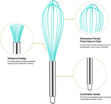 Набір силіконових вінчиків Webake 4 шт. (18-30.5 см) для збивання, мішання та випічки
