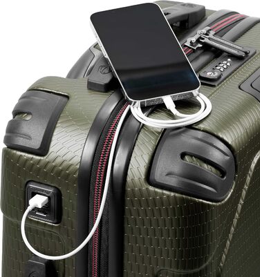 Чемодан валіза з полікарбонату Traveler's Choice Maxporter II з спін-колесами, 22 дюйми, темно-зелений