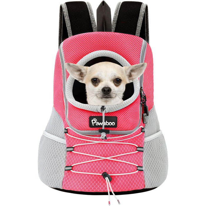 Рюкзак для тварин Pawaboo: переноска для собак та котів середніх та маленьких порід, рожевий колір, зручна та дихаюча, для подорожей та прогулянок