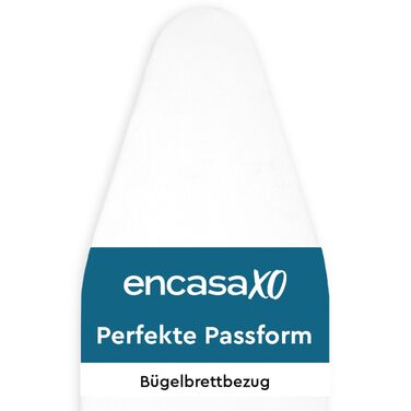 Глянцевий силіконовий чохол для прасувальної дошки Encasa XO, 135x45 см, з товстим шаром піни та фетру, стійкий до нагару та плям, скорочує час прасування (широкий, білий)